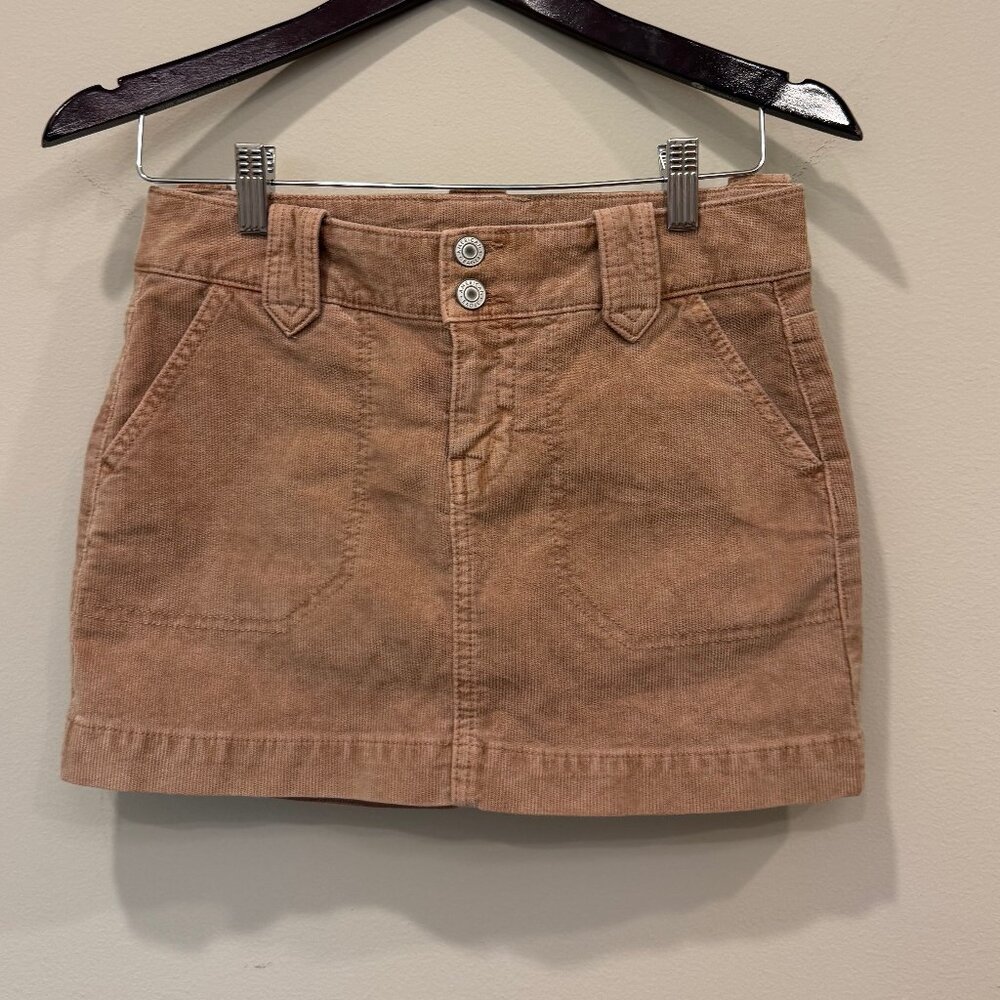 American Eagle Corduroy Mini Skirt in Camel Brown (Size 00)